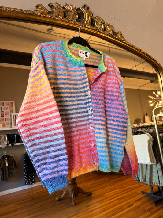 Rainbow Button Cardi