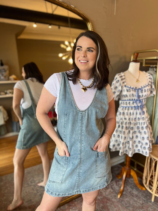 Denim Adjustable Jumper Dress