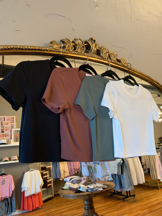 Ribbed Relax Crop Tee