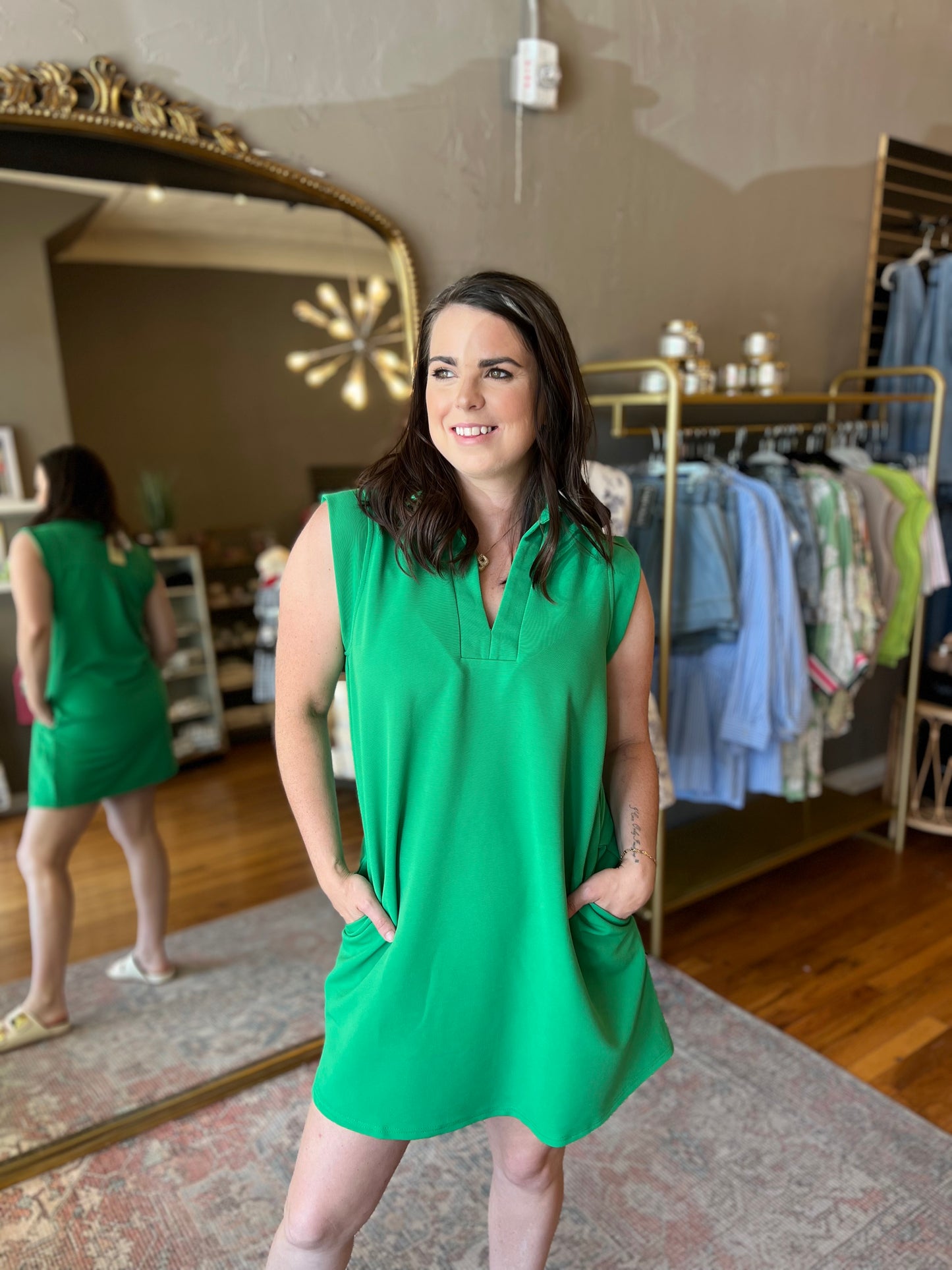 On The Green Dress