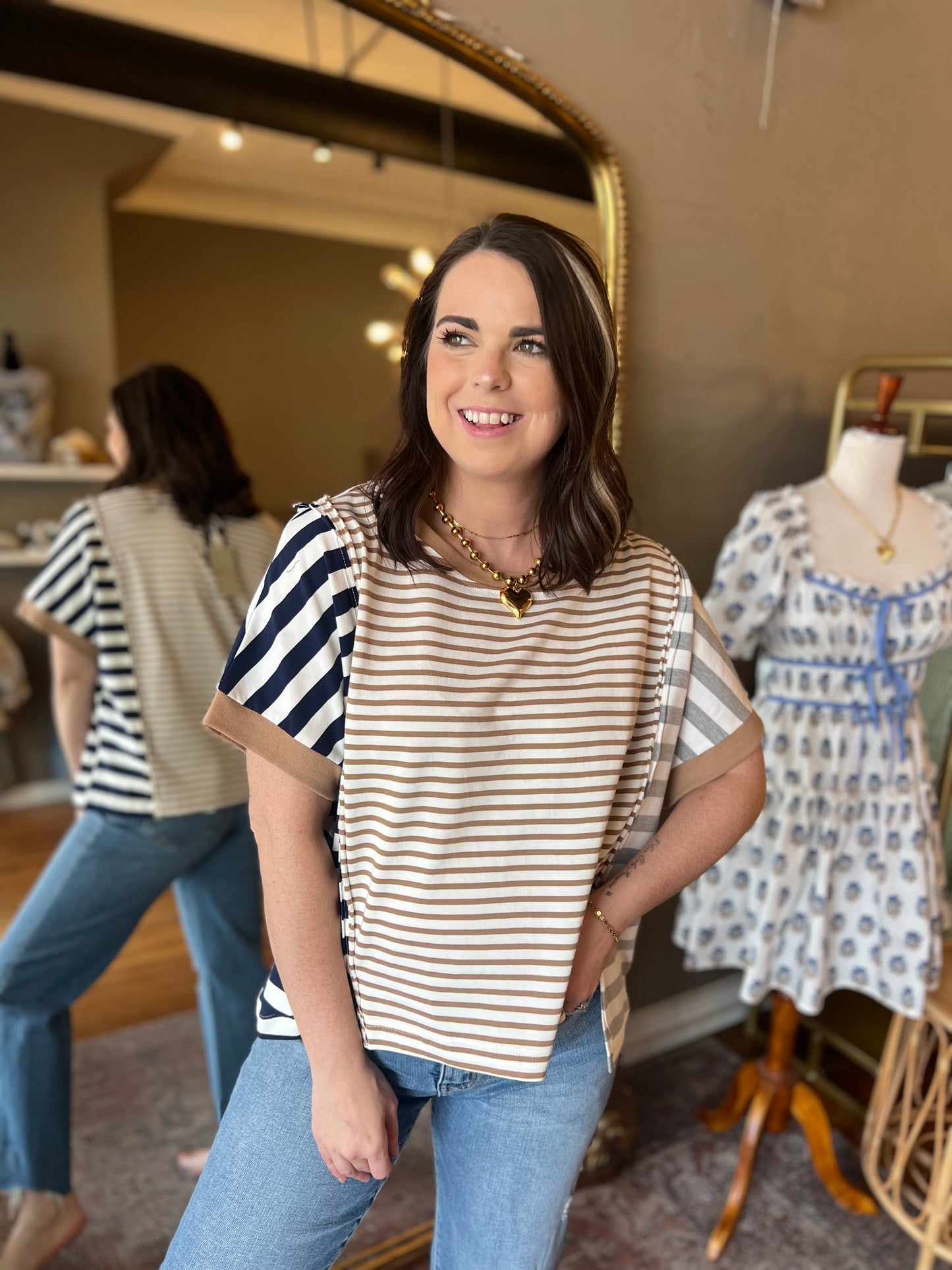 Hazelnut Striped Top