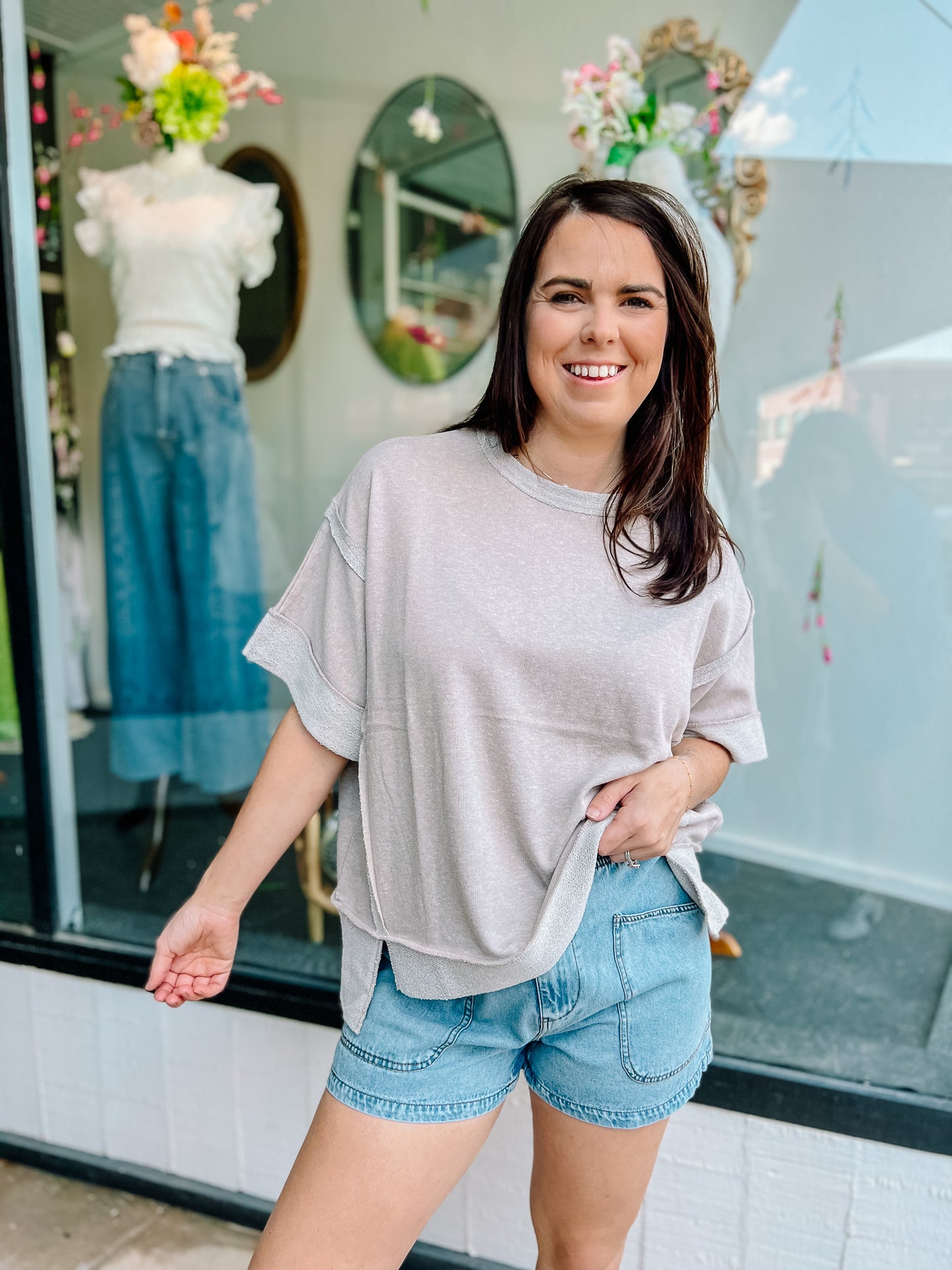 Contrast Hems Comfy Top