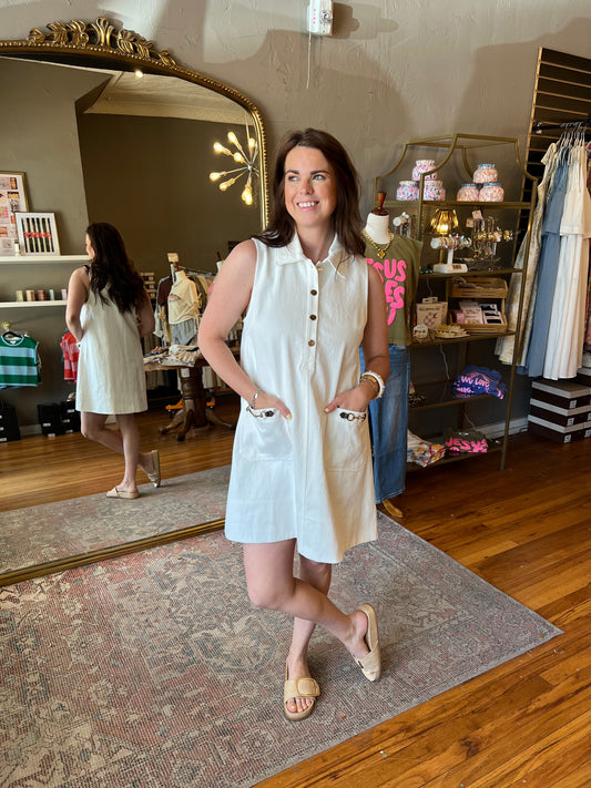 White Denim Yacht Dress