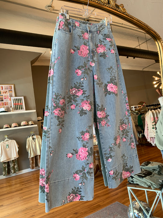Blooming Denim Pants