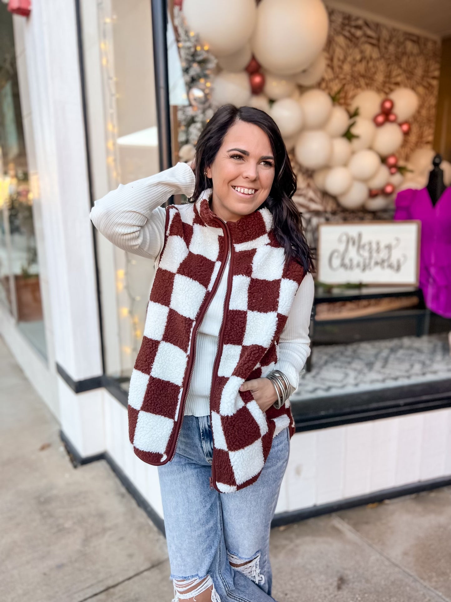 Stay Cozy Checkered Vest