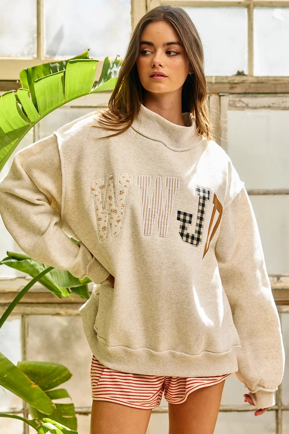 WWJD Embroidered Mockneck