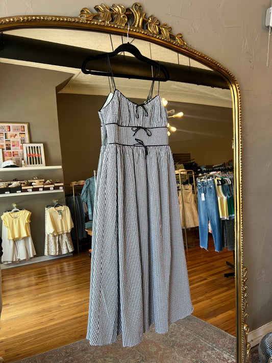 Black Gingham Midi