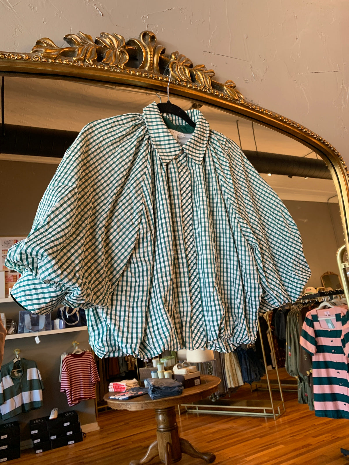 Gingham Bubble Blouse