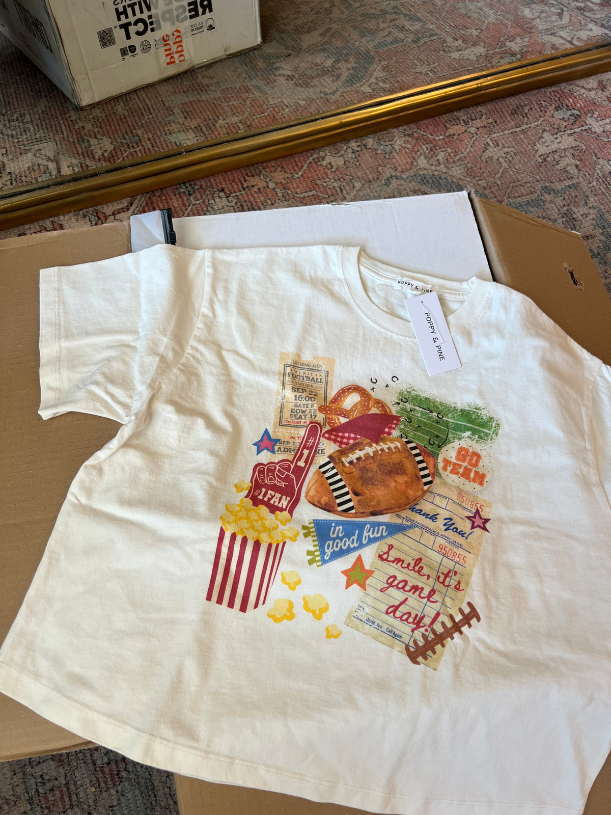 Football Collage Crop Tee