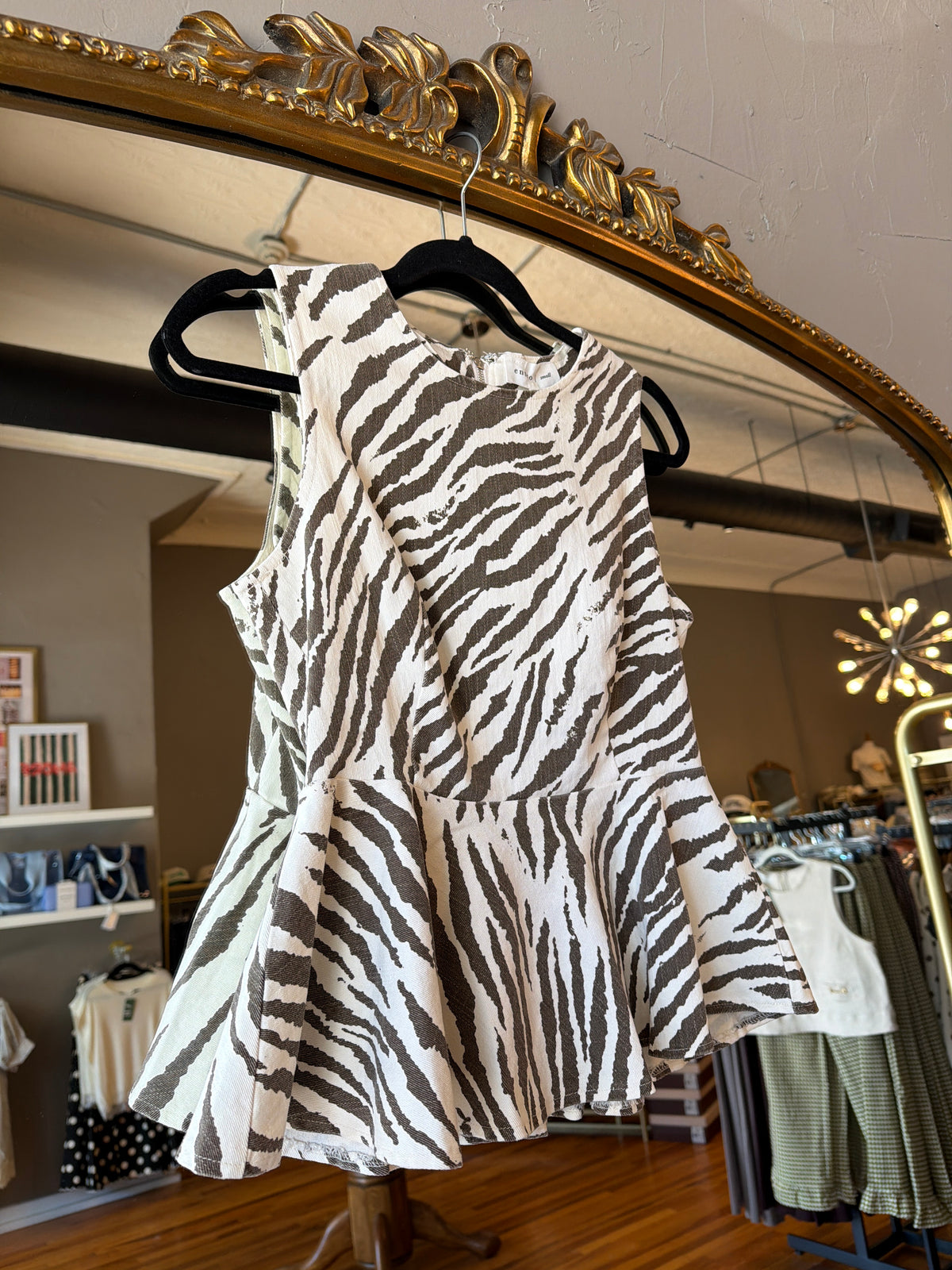 Wild Mocha Peplum Top