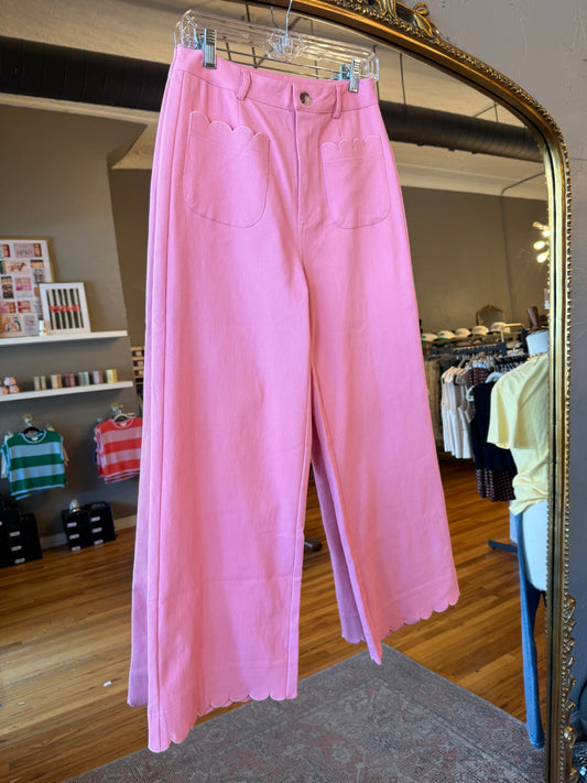 Pink Scallop Pants