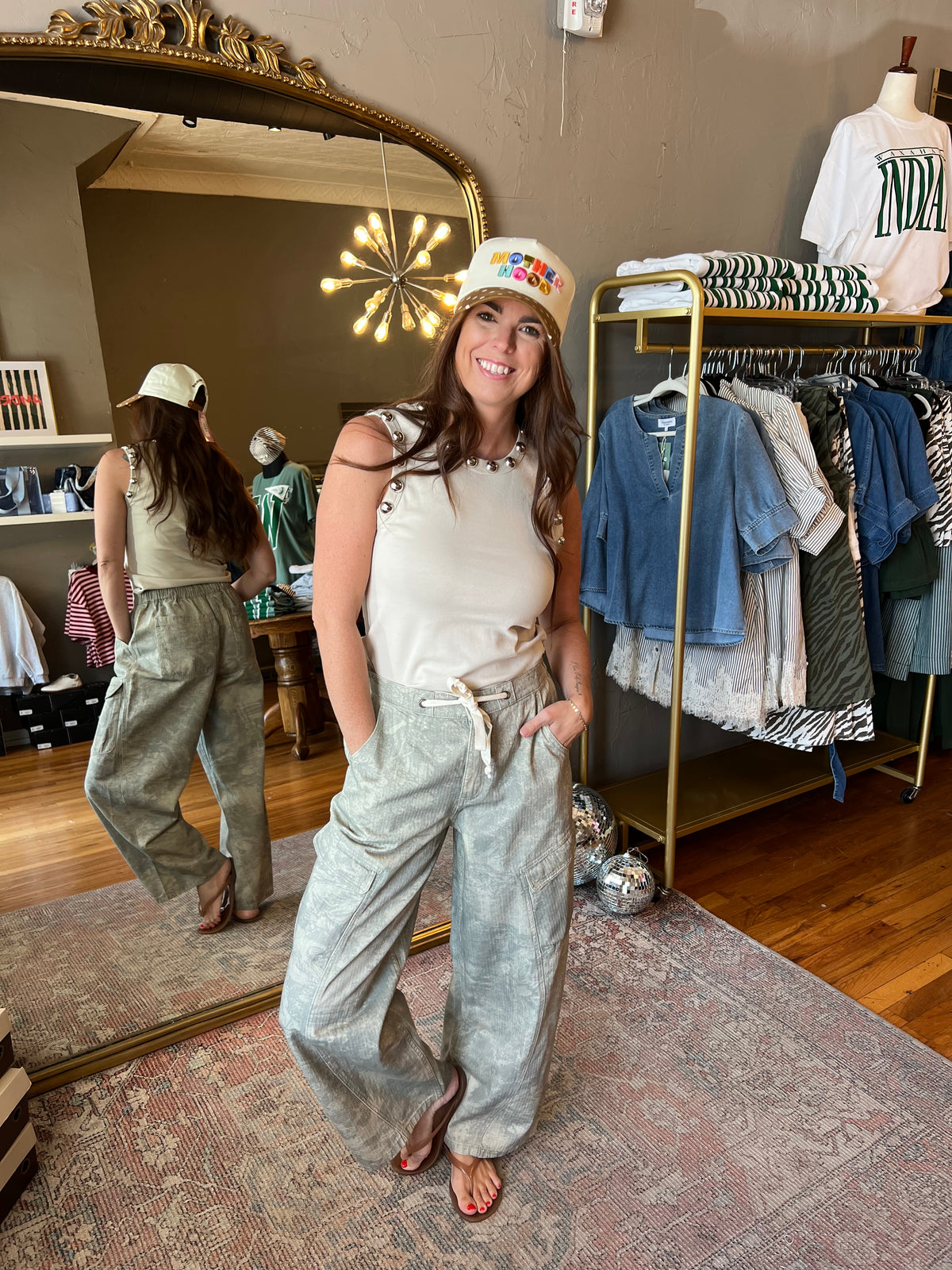 Brushed Print Cargo Pant