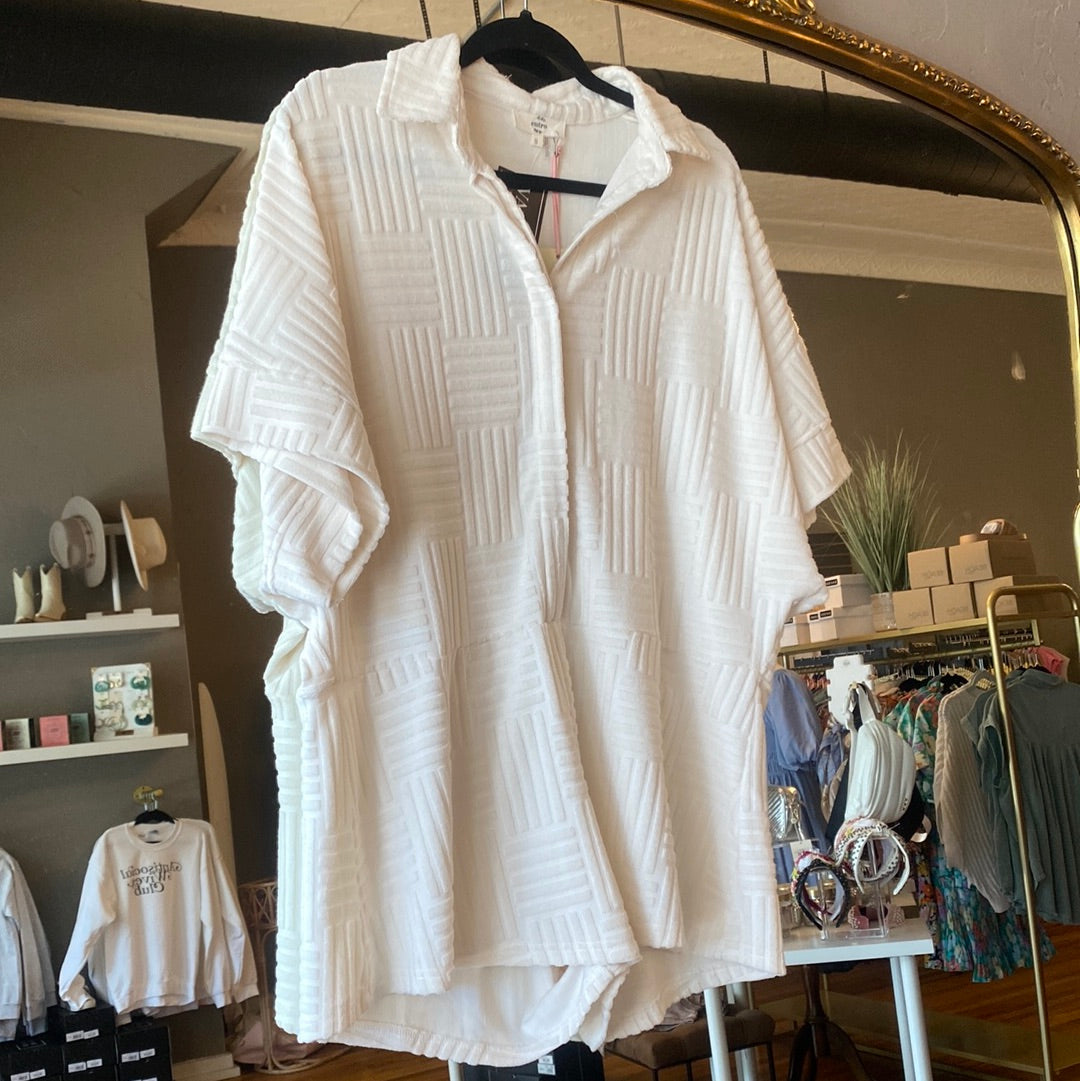 Geo Cream Shorts Romper
