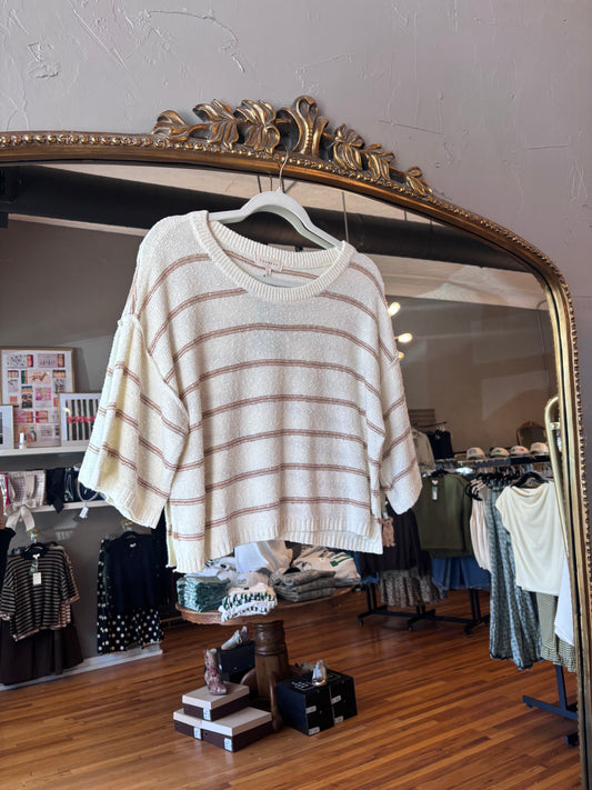 Cream Camel Boat Neck Sweater