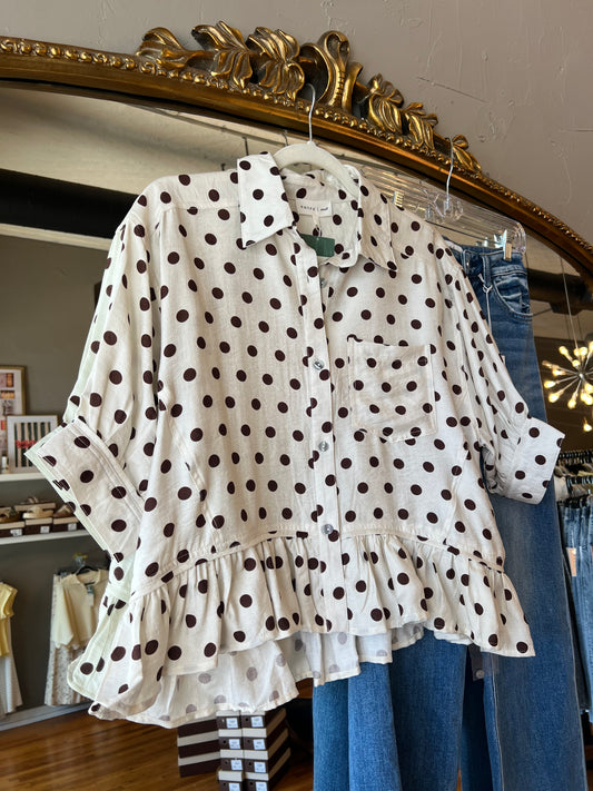 Dot Dot Ruffle Top