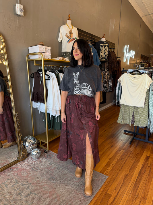 Floral Chiffon Maxi Skirt