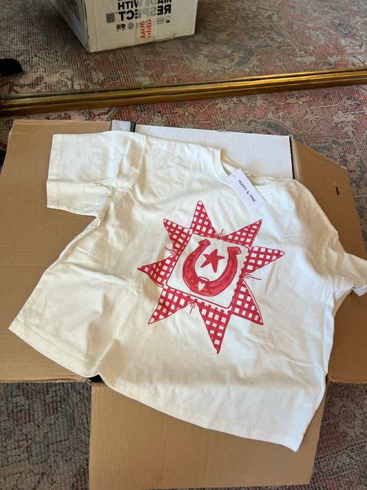Horseshoe Quilt Crop Tee