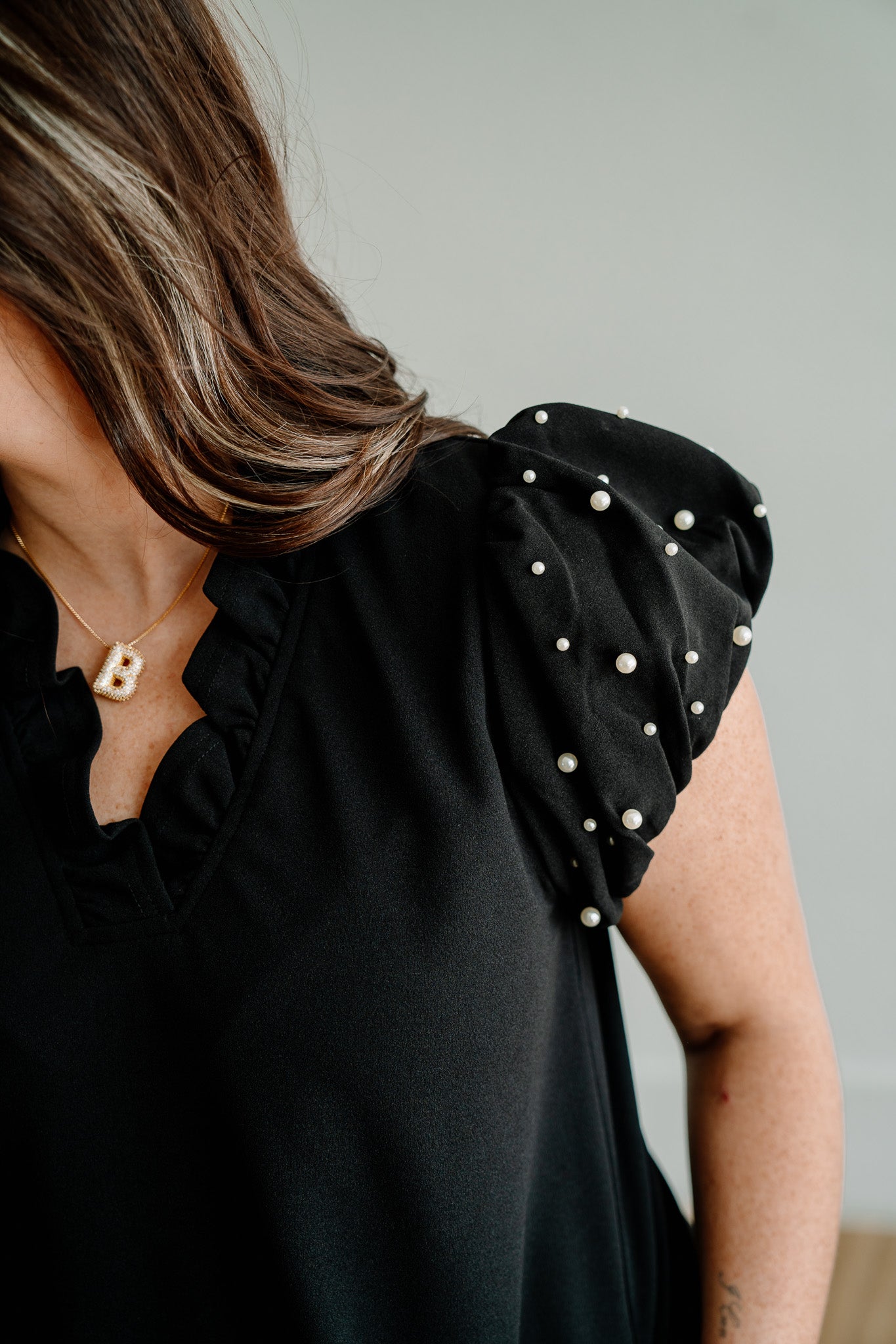 Black Pearl Puff Dress