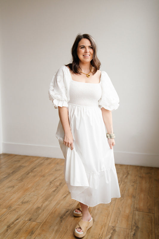 Crochet Puff Sleeve Dress