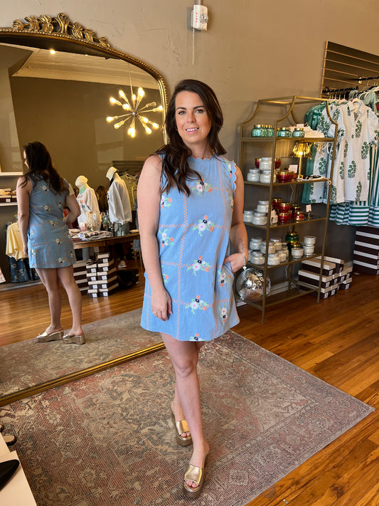 Chambray Bloom Dress