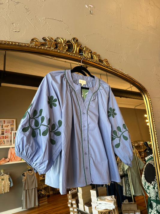 Slate Blue Blouse
