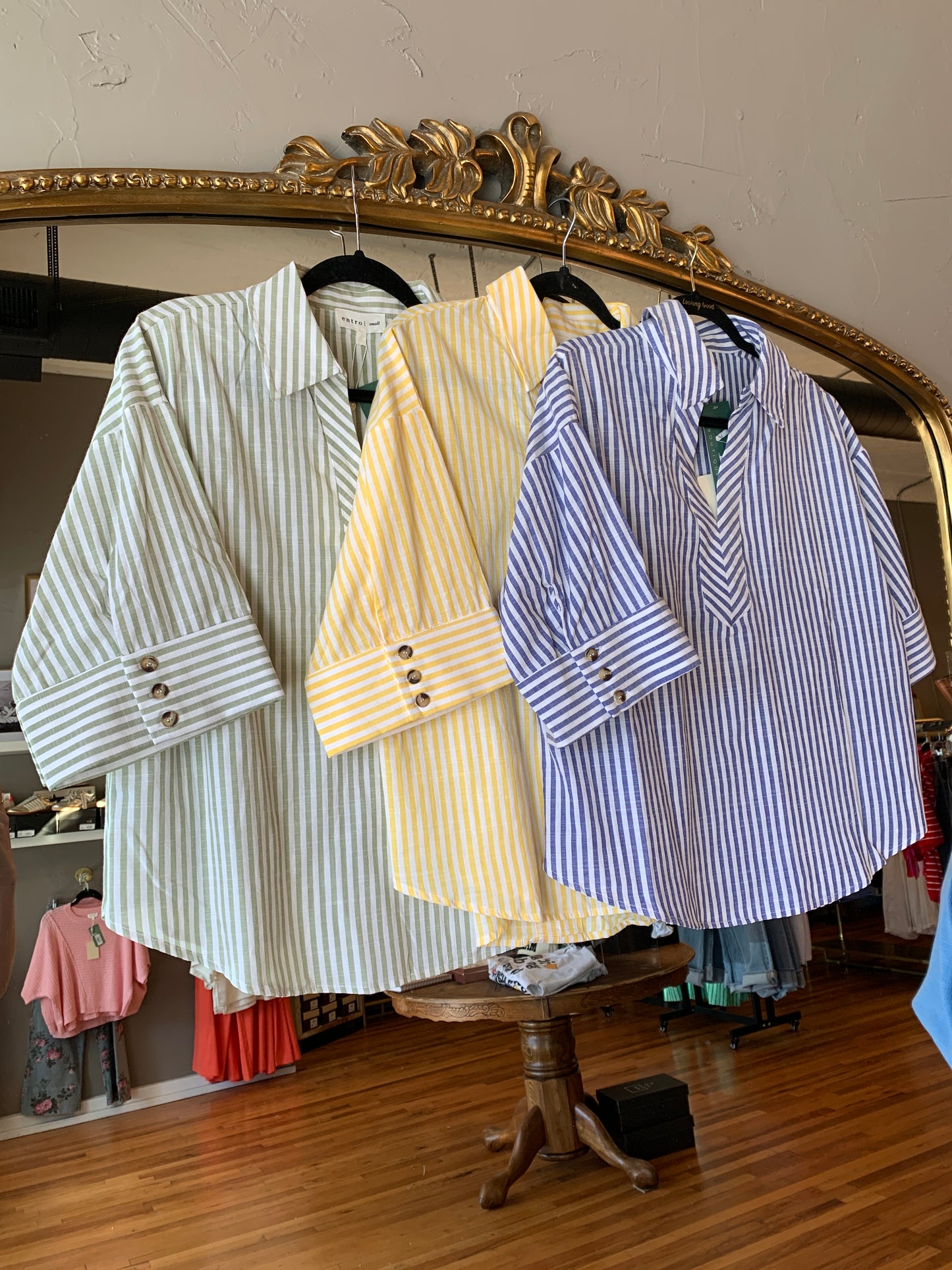 Simple Stripe Collar Top