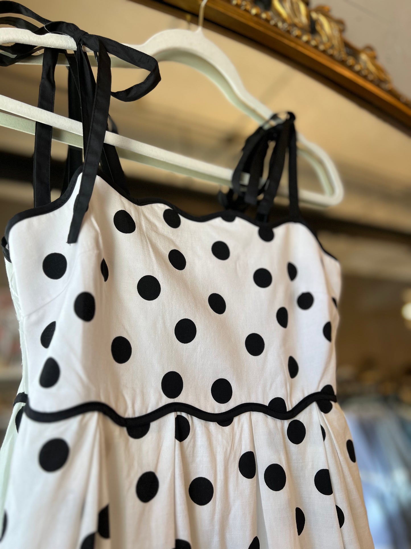 Cream Dot Dress