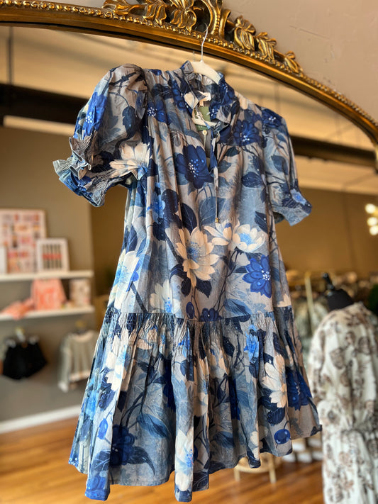 Indigo Floral Dress