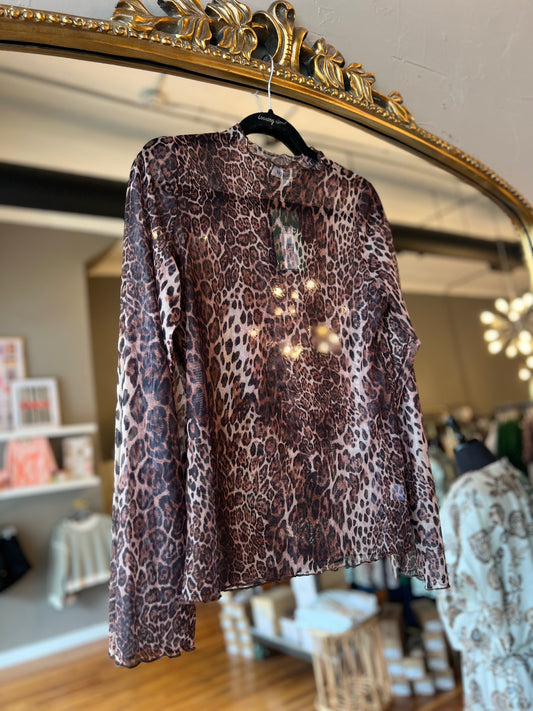 Leopard Sheer Top
