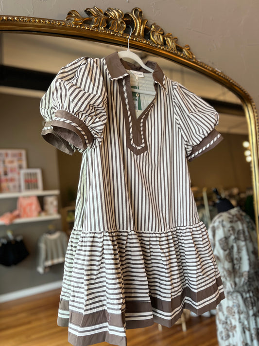 Mocha Mousse Stripe Dress