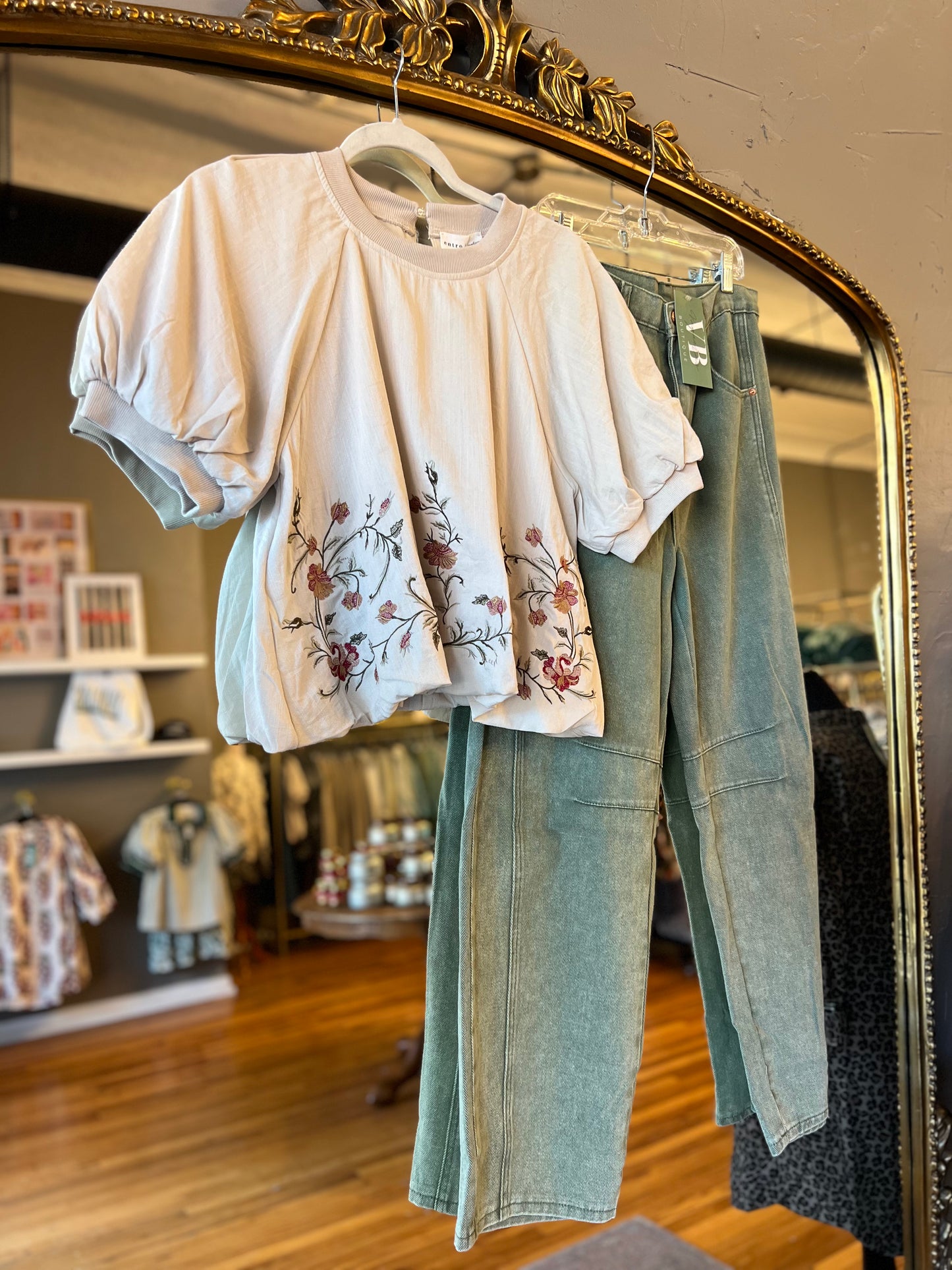 Embroidered Hem Top