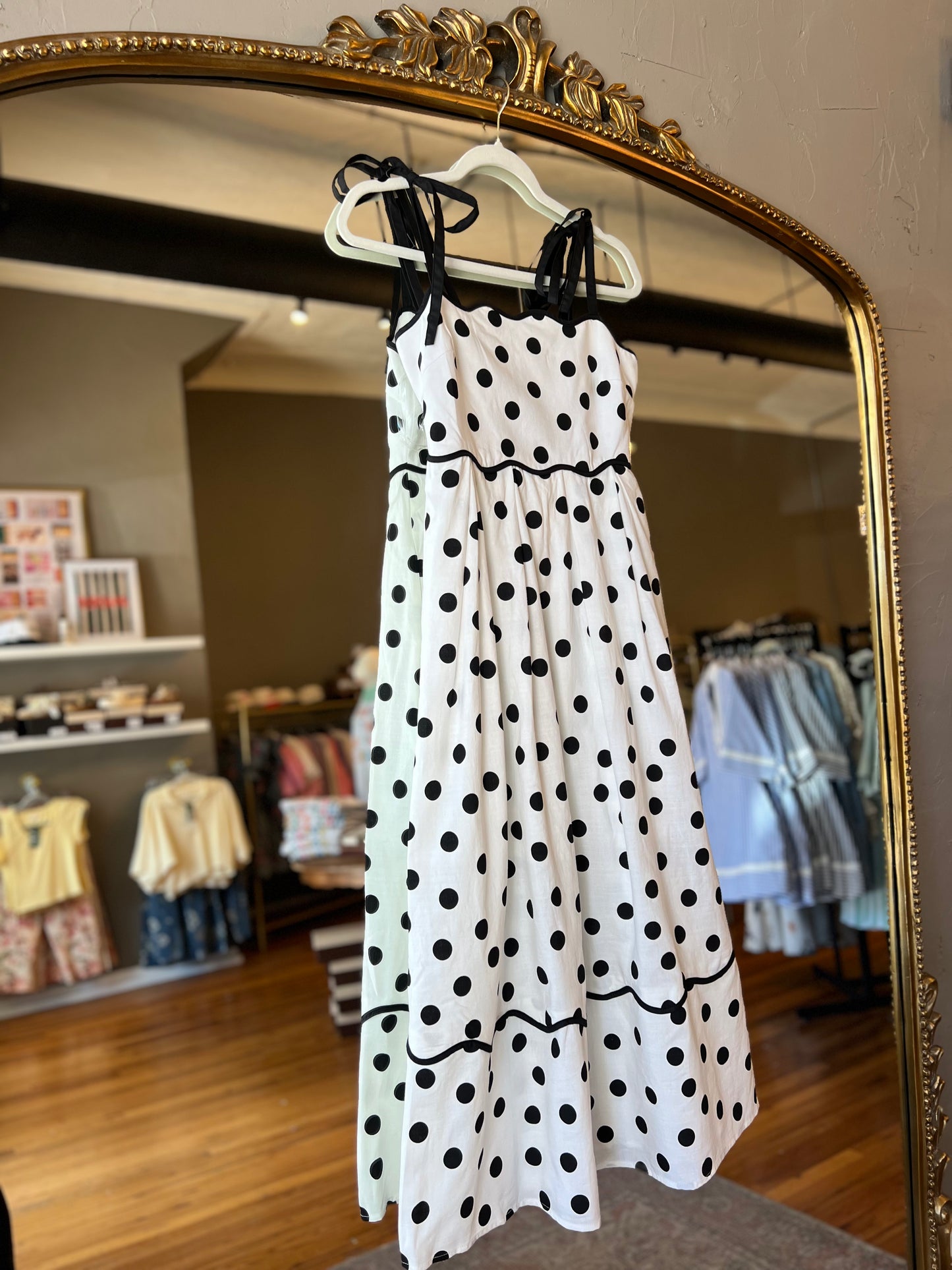Cream Dot Dress