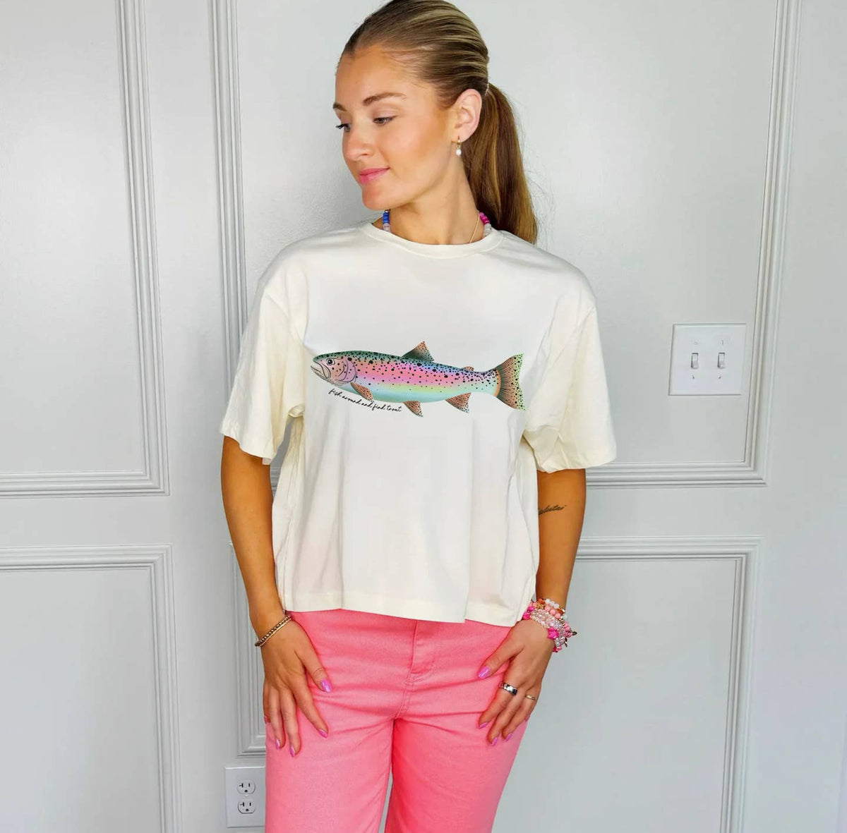 Poppy+Pine Rainbow Trout Crop Tee