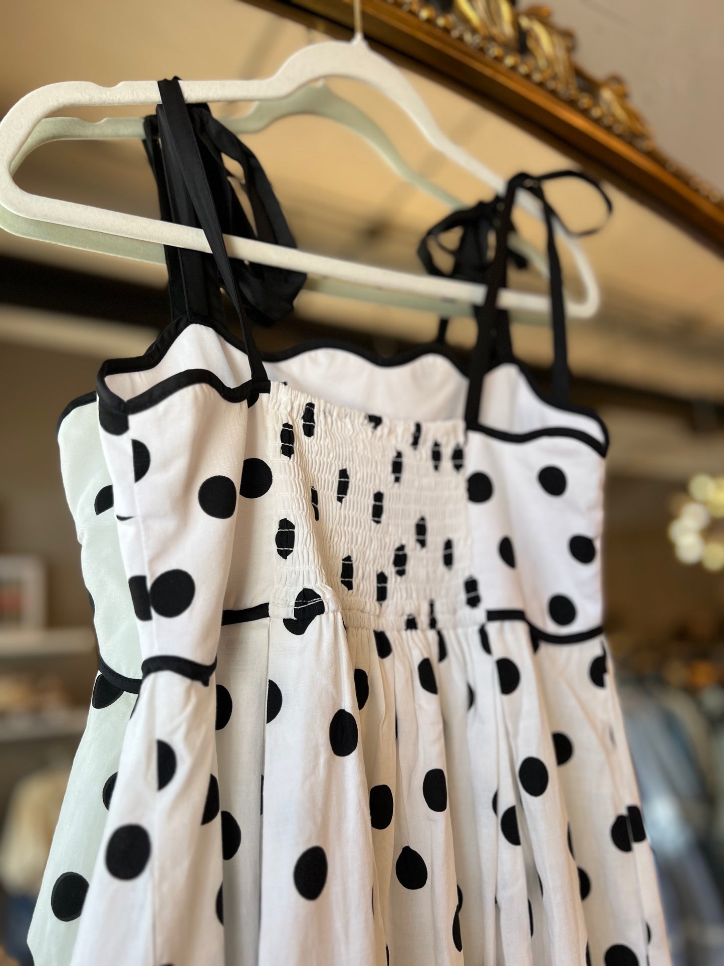 Cream Dot Dress