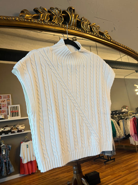 Cable Mock Neck Top