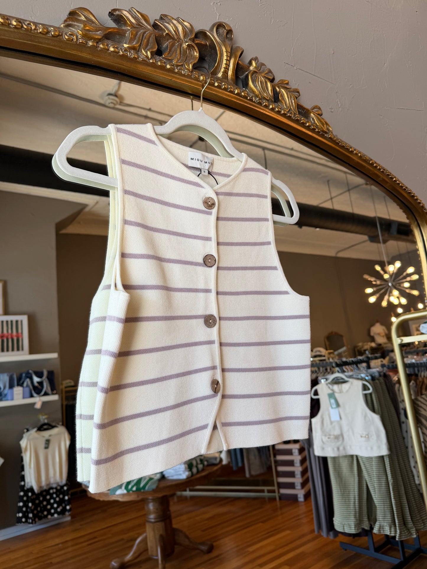 Striped Button Sweater Vest