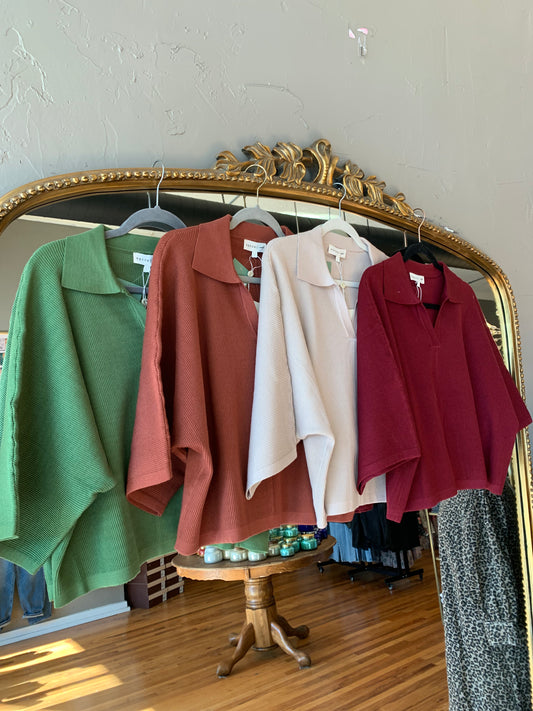 Collared Flowy Fall Sweater