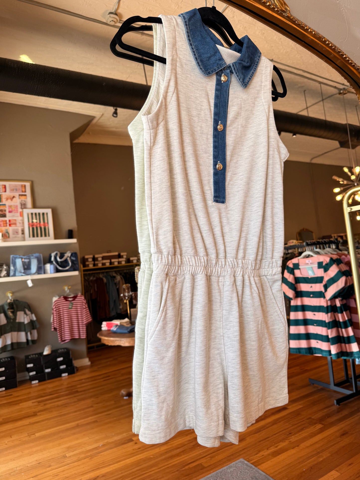 Denim Detail Romper