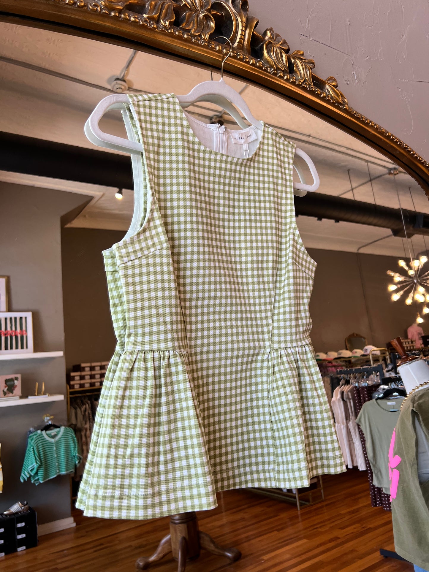 Matcha Gingham Top