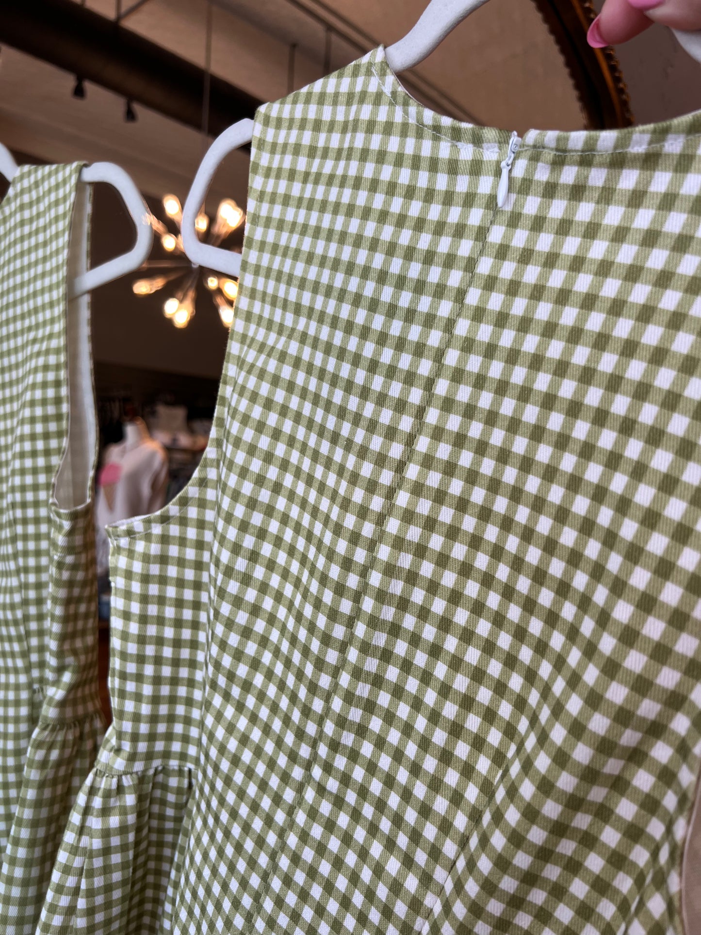 Matcha Gingham Top