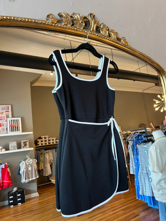 Black Scuba Romper Dress