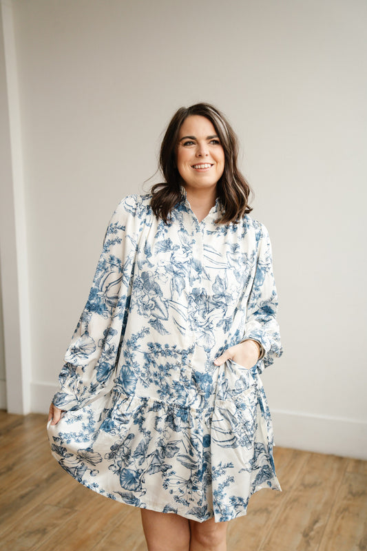 Garden Party Blue Floral Dress