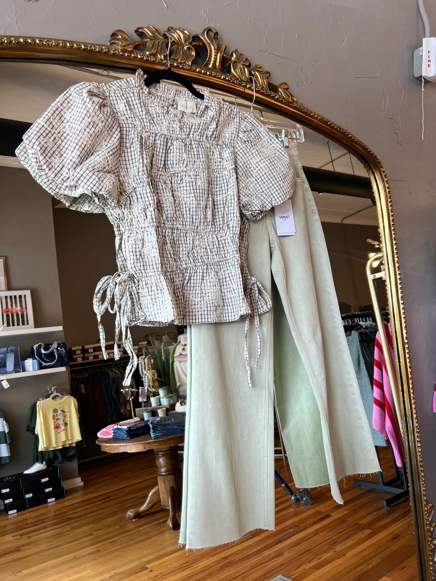 Flora Plaid Top