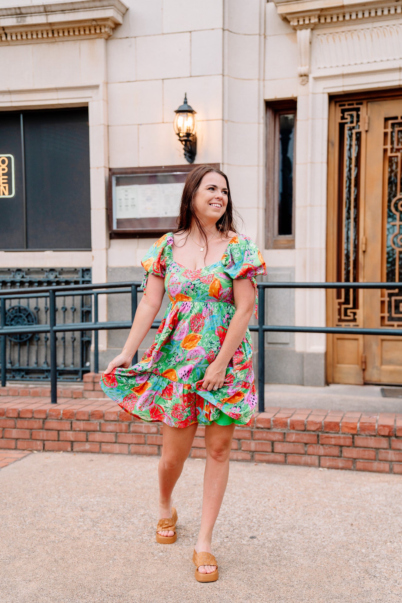 Fruity Pebbles Puff Sleeve Dress