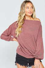 Load image into Gallery viewer, Burgundy off one shoulder top
