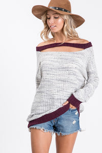 Grey two tone sweatshirt top