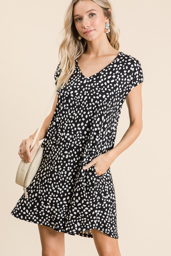 Black cheetah knit dress