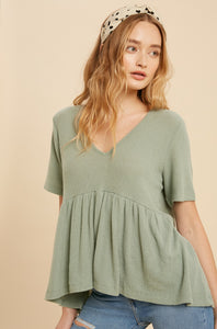 Ribbed Peplum