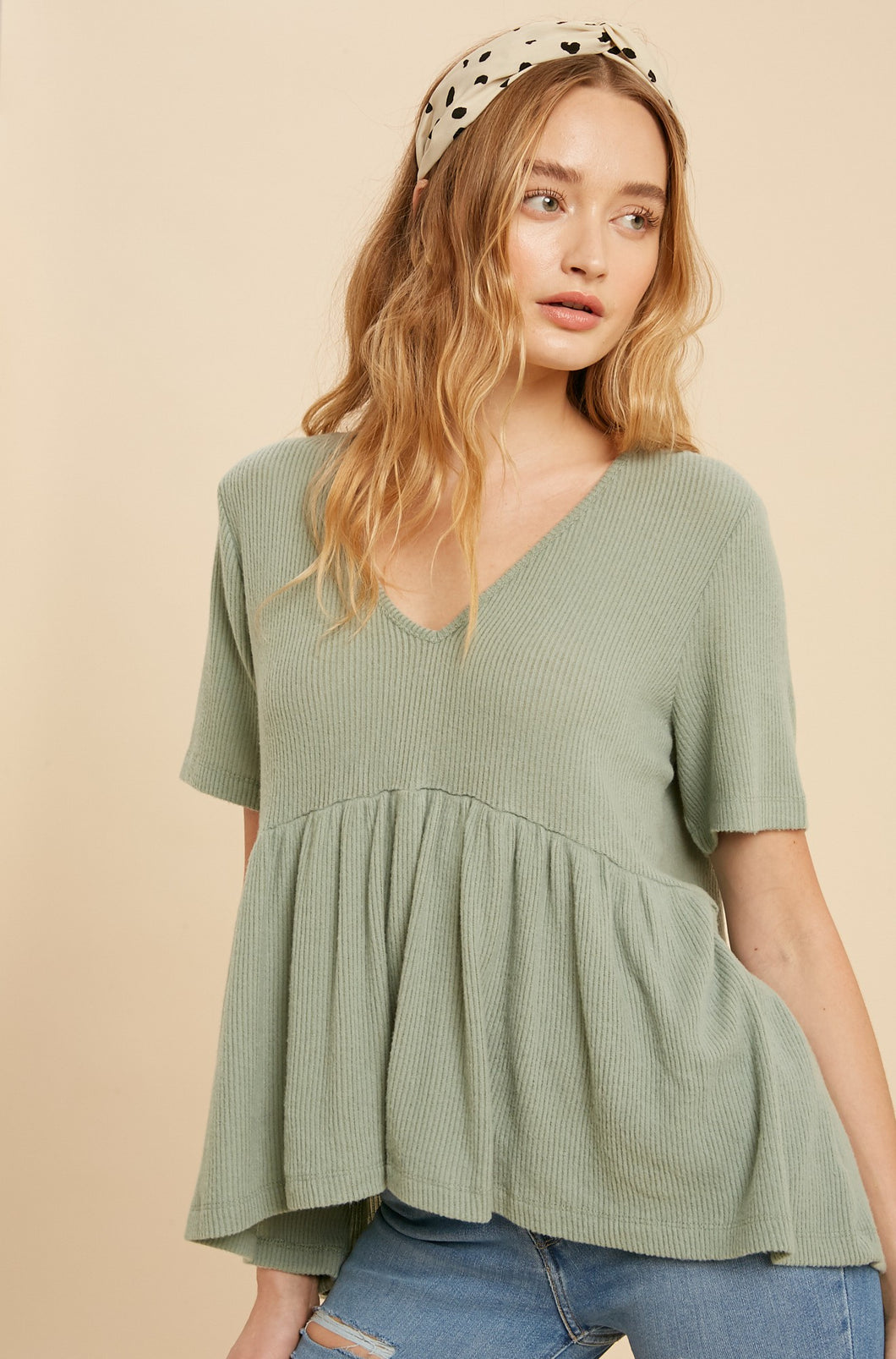 Ribbed Peplum