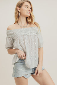 DOTTED OFF THE SHOULDER